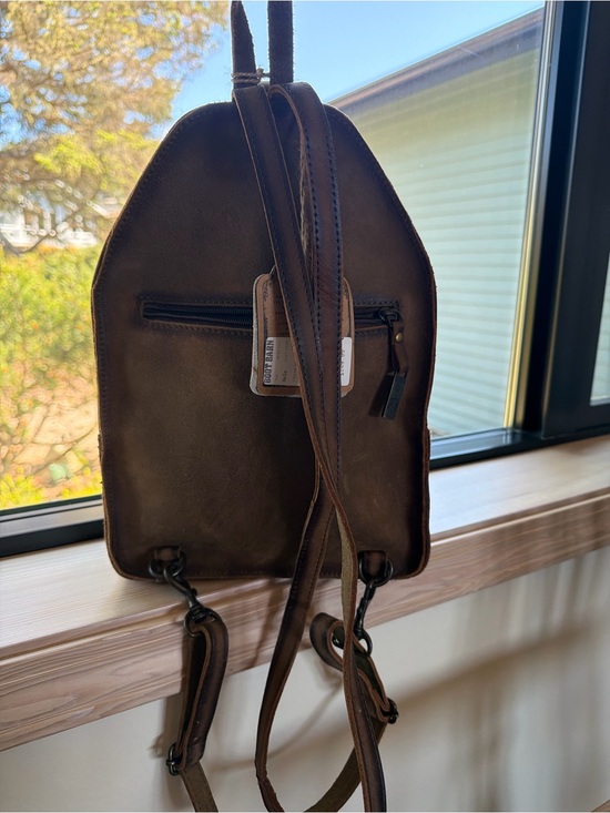 STS Ranchwear Brown Leather and Brown/White Cowhide Mini Backpack main image 10